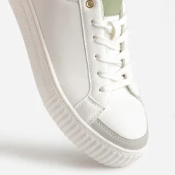 Tennis blanche détails vert
