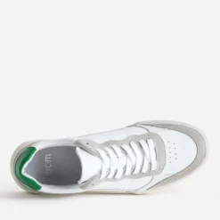 Tennis blanche, grise, verte cuir éco-conçu