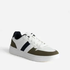 Tennis blanche, kaki et marine