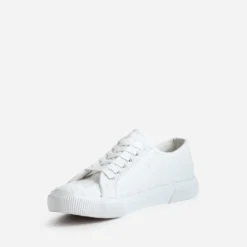 Tennis blanche toile broderies fleurs
