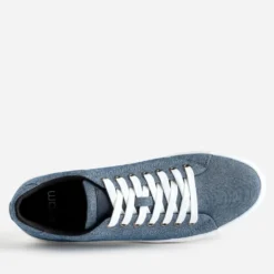 Tennis bleu chiné en toile