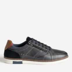 Tennis bleu marine cuir