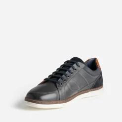 Tennis bleu marine cuir