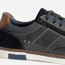 Tennis bleu marine cuir