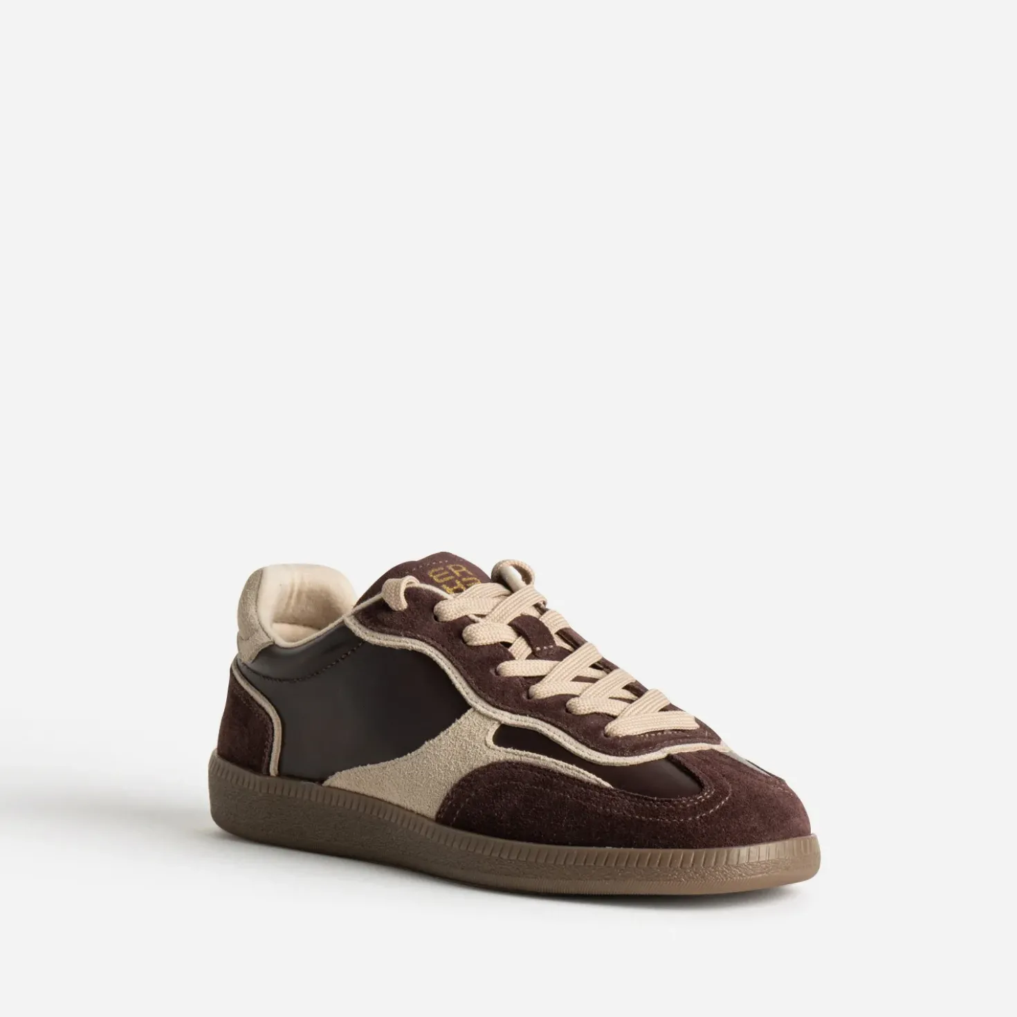 Tennis bordeaux cuir et cuir velours