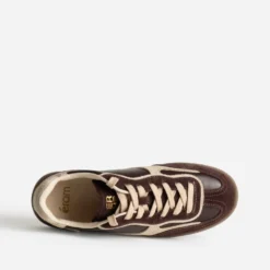 Tennis bordeaux cuir et cuir velours