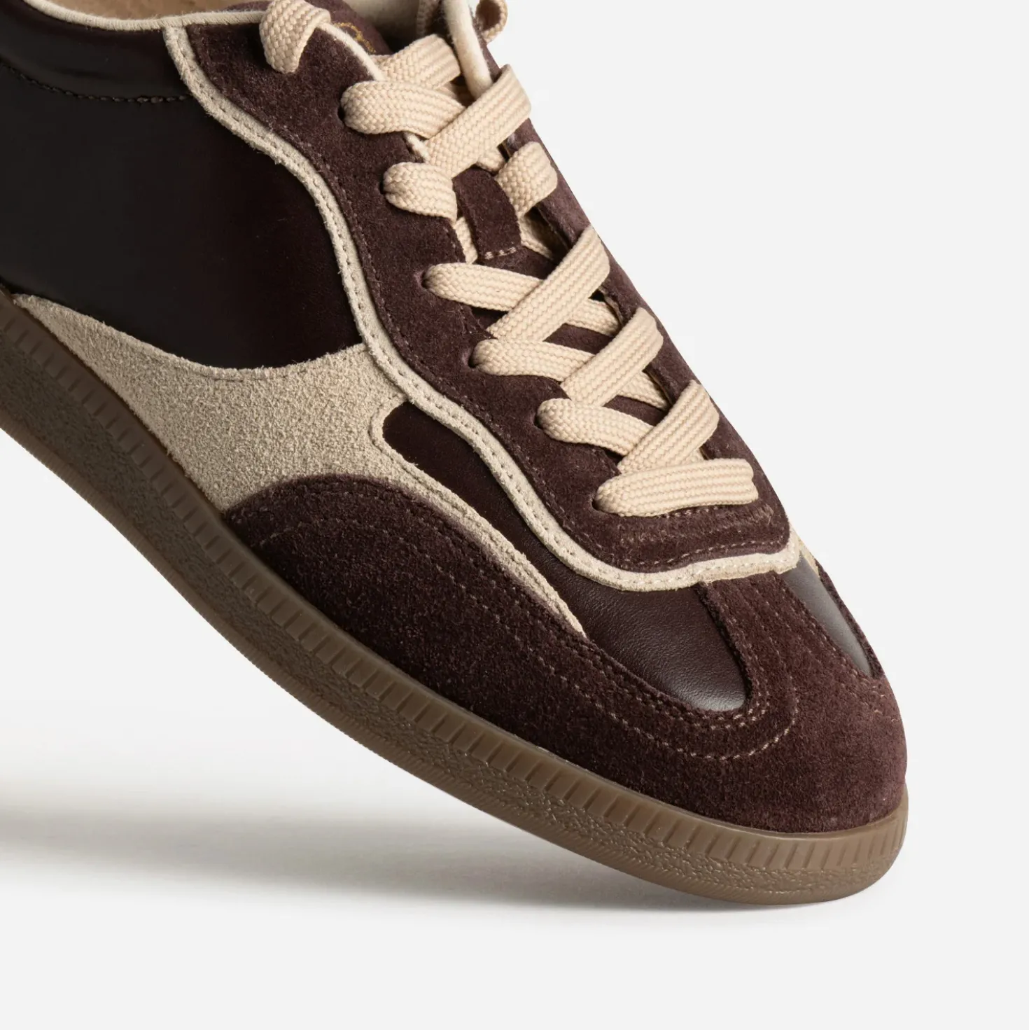Tennis bordeaux cuir et cuir velours