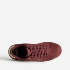 Tennis bordeaux suédé broderies fleurs
