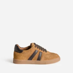 Tennis BUGGY camel cuir velours
