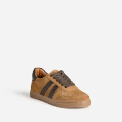 Tennis BUGGY camel cuir velours