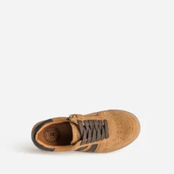 Tennis BUGGY camel cuir velours