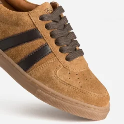 Tennis BUGGY camel cuir velours