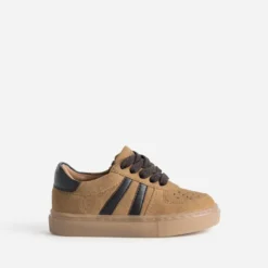 Tennis BUGGY camel cuir velours