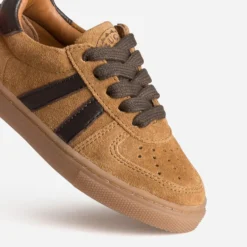 Tennis BUGGY camel cuir velours