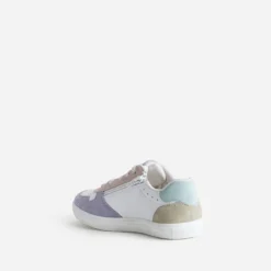 Tennis BUGGY cuir blanc et pastel