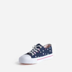 Tennis BUGGY marine toile motifs cœurs