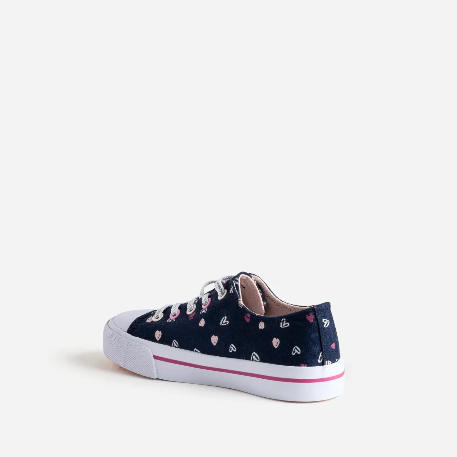 Tennis BUGGY marine toile motifs cœurs