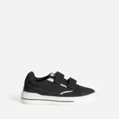 Tennis BUGGY noire en toile détails blancs