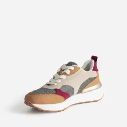 Tennis camel, bordeaux et beige semelle amovible