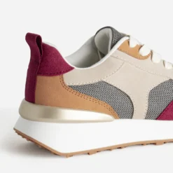 Tennis camel, bordeaux et beige semelle amovible