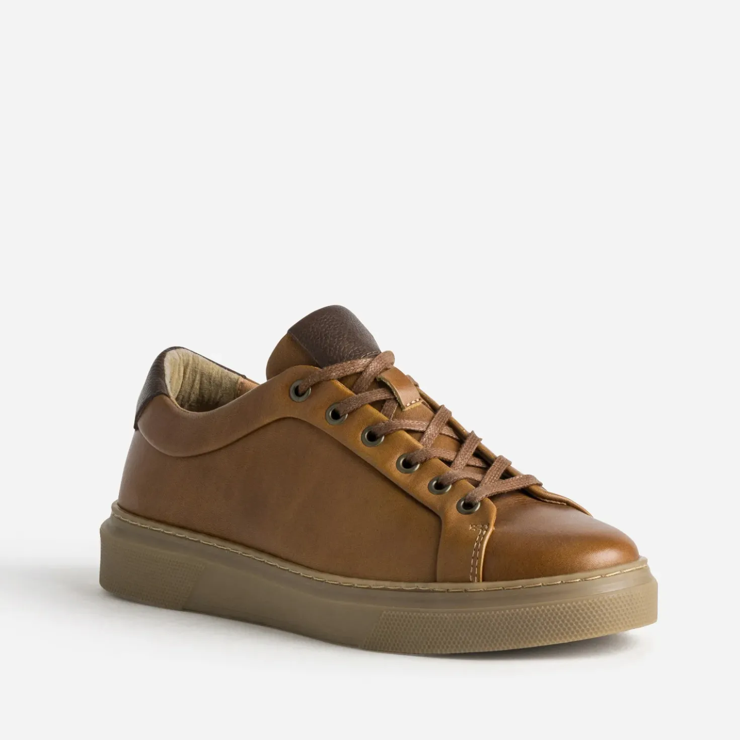 Tennis camel cuir