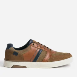 Tennis camel et cognac mix matières