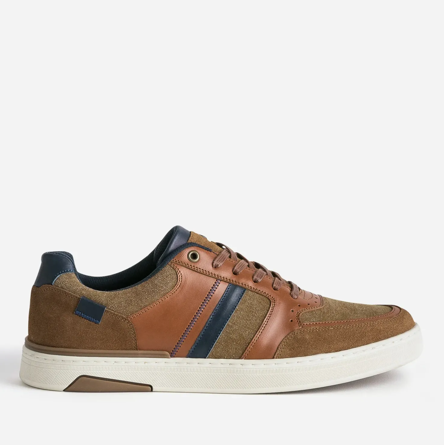 Tennis camel et cognac mix matières
