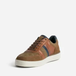 Tennis camel et cognac mix matières
