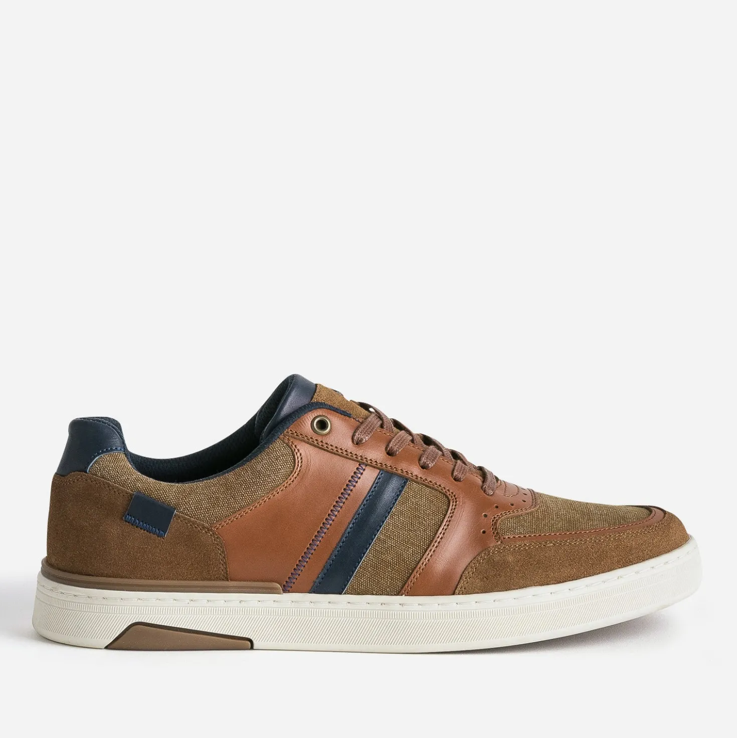 Tennis camel et cognac mix matières