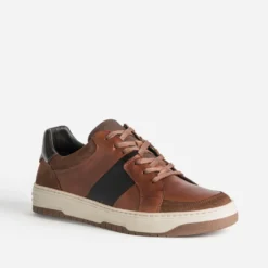 Tennis camel et noir cuir