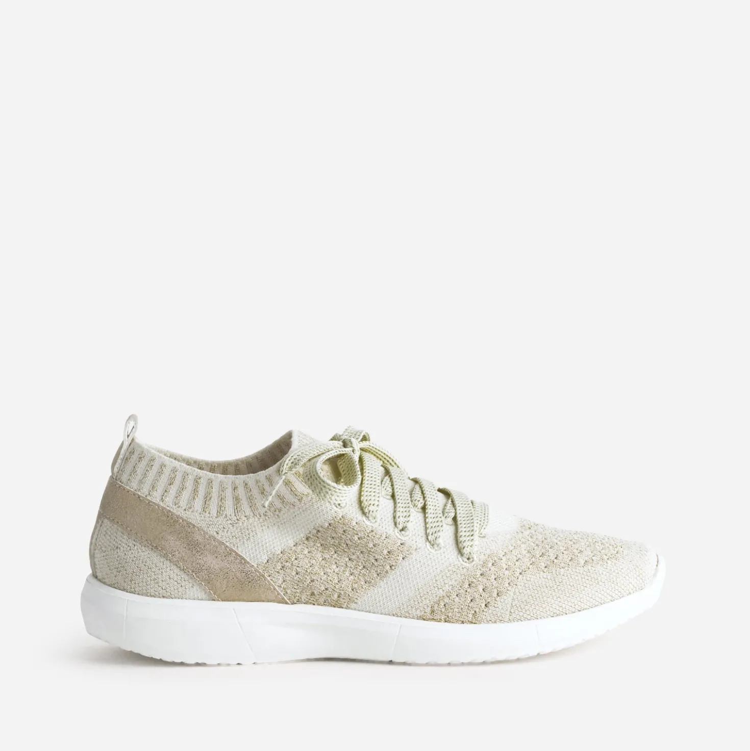 Tennis-chaussette beige et doré tricotée