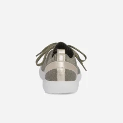 Tennis-chaussette kaki et or tricotée
