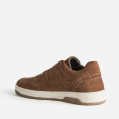 Tennis cognac cuir velours