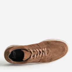 Tennis cognac cuir velours