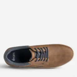 Tennis cognac détail textile chiné
