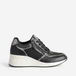 Tennis compensée noire multi matières