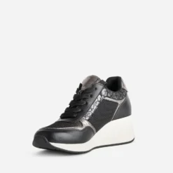 Tennis compensée noire multi matières