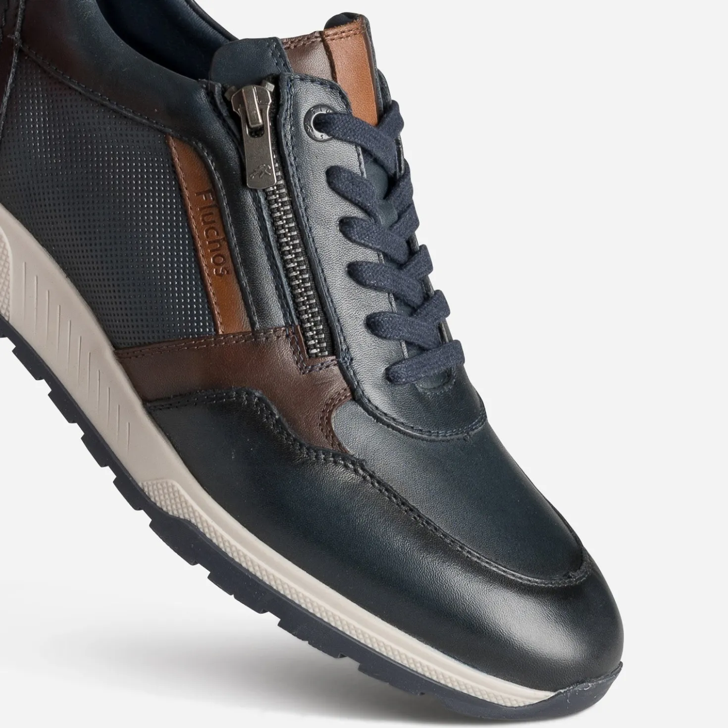Tennis FLUCHOS marine cuir