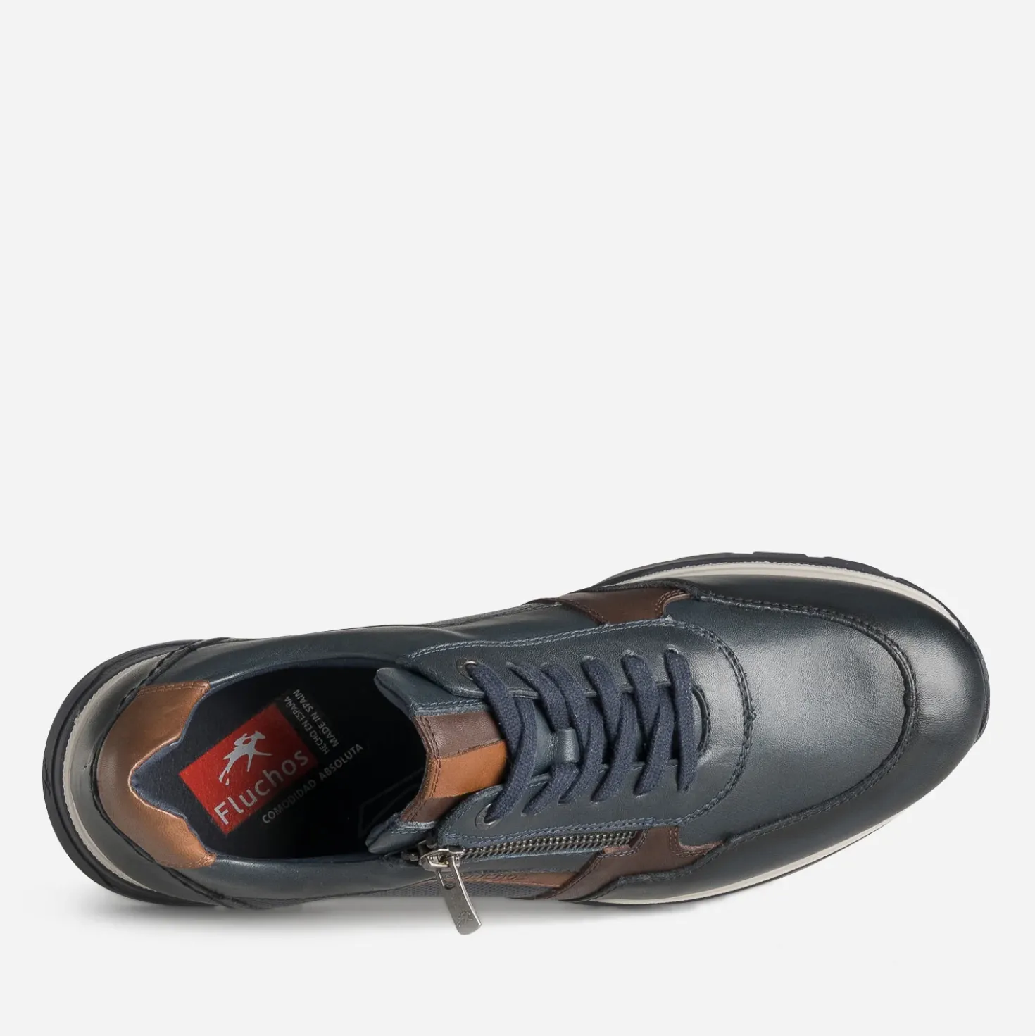 Tennis FLUCHOS marine cuir