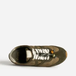 Tennis kaki bi-matière décor gri-gri