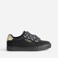 Tennis KAPORAL noire avec lacets léopard