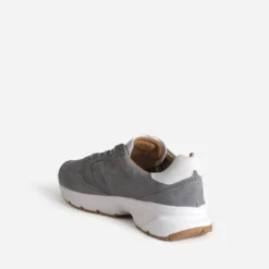 Tennis LA MANUFACTURE grise cuir velours