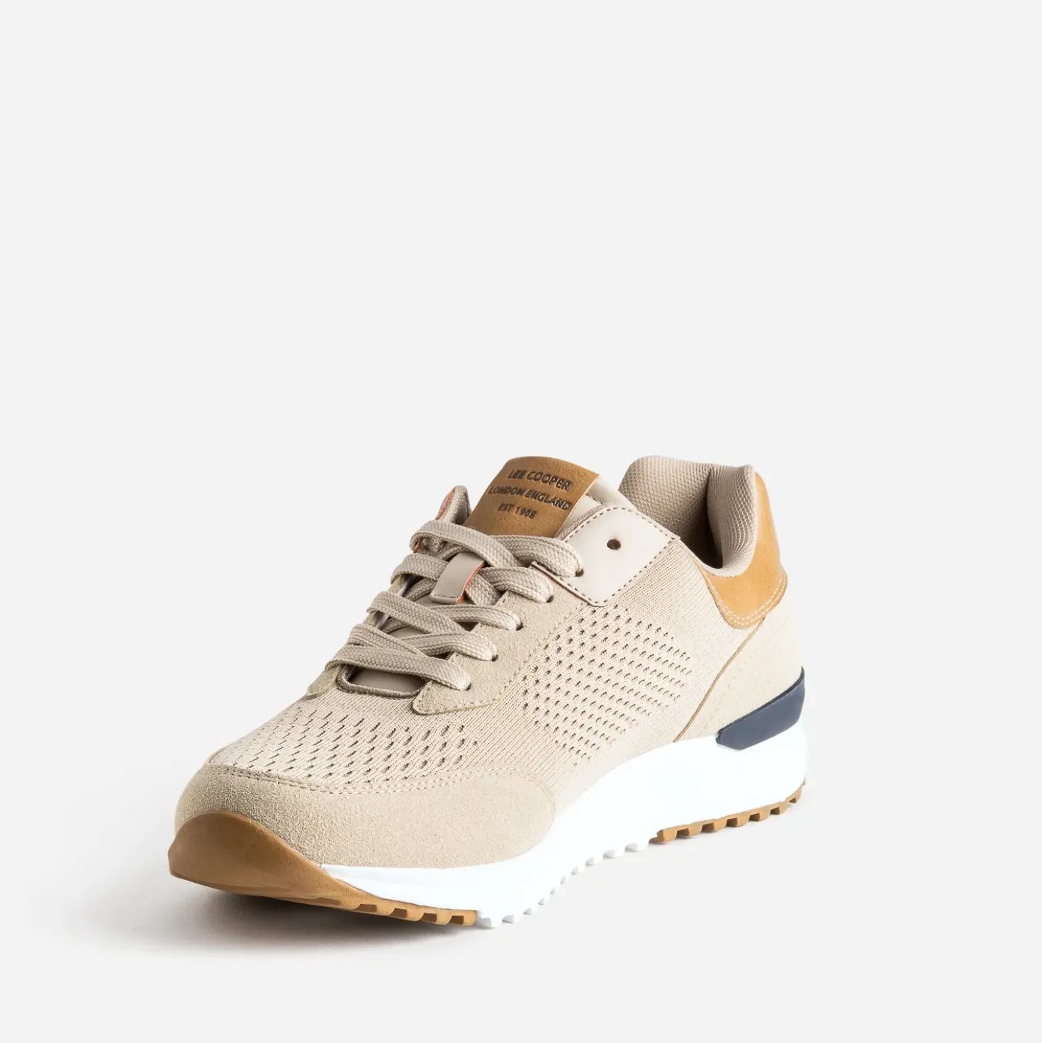 Tennis LEE COOPER beige en mesh détails camel