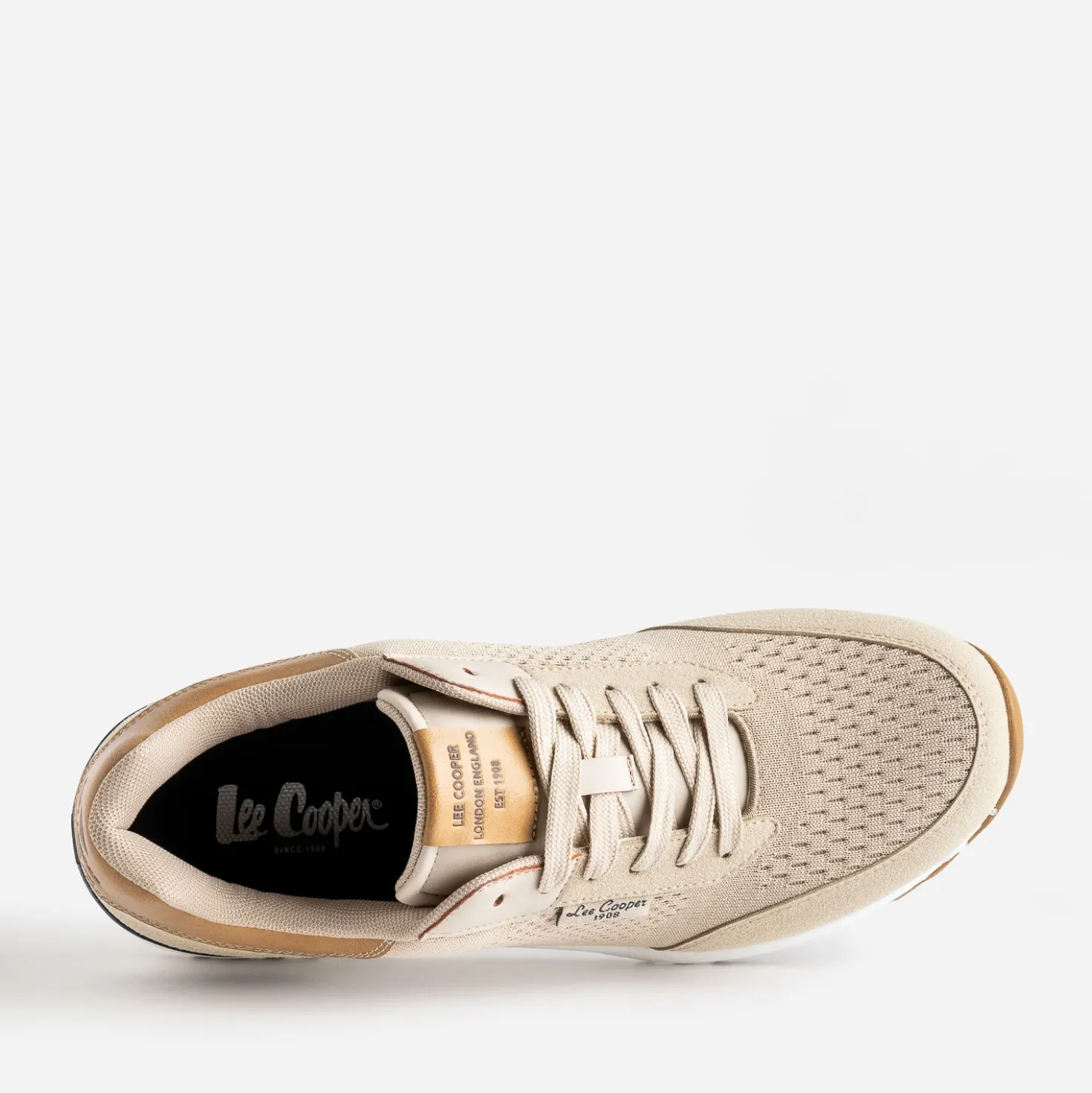 Tennis LEE COOPER beige en mesh détails camel