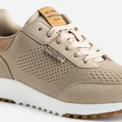 Tennis LEE COOPER beige en mesh détails camel