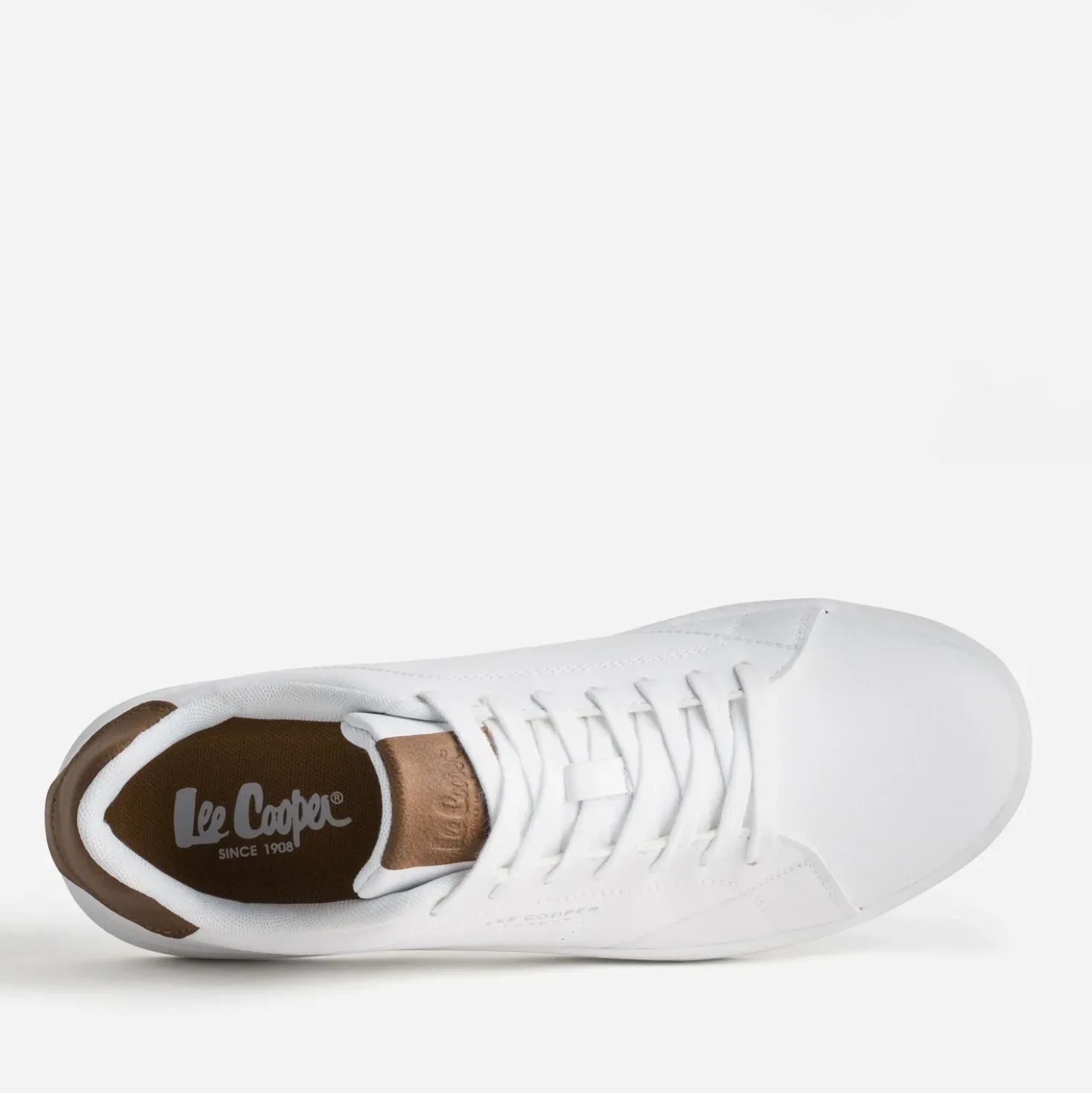 Tennis LEE COOPER blanche détails marron