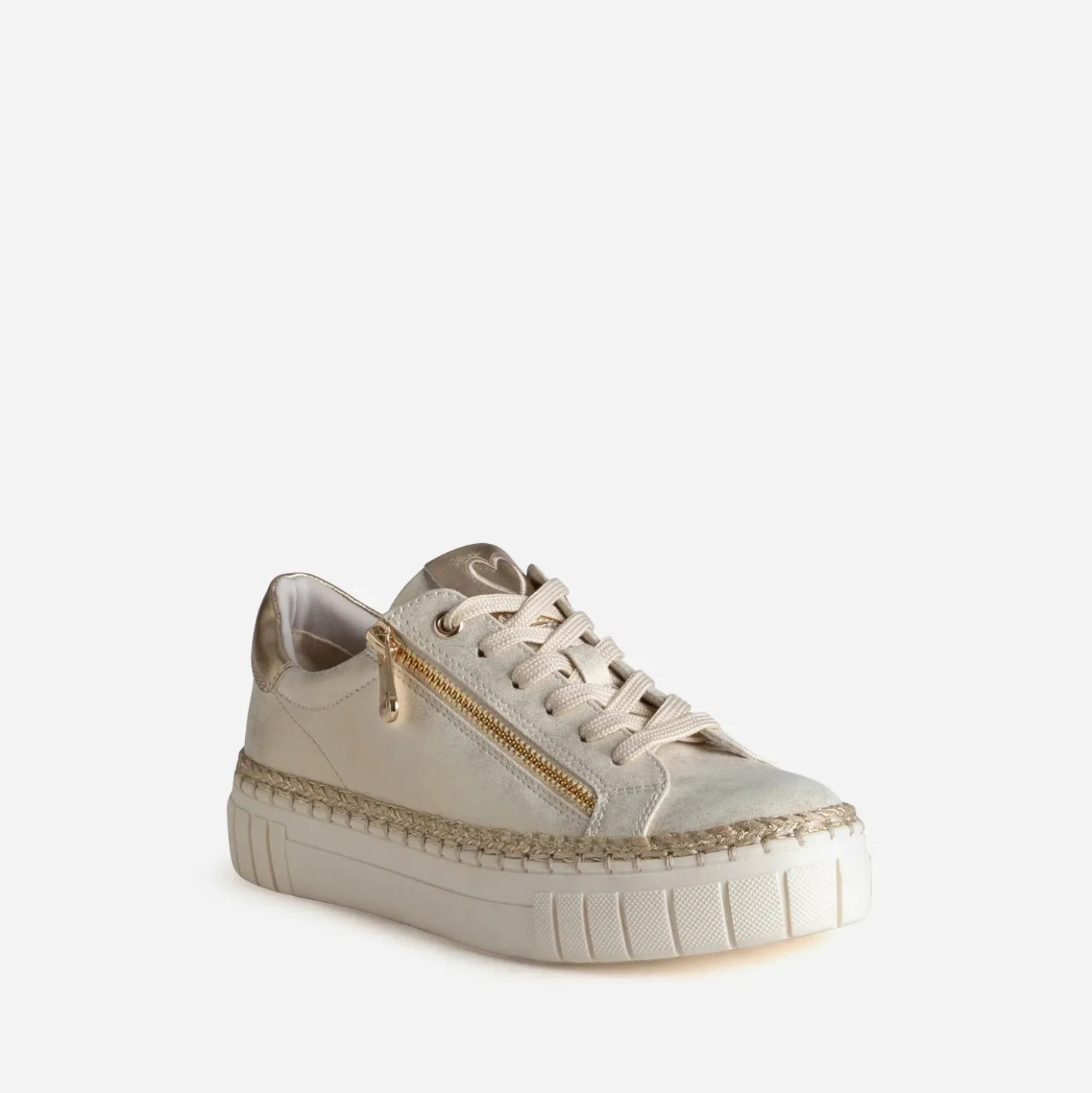 Tennis MARCO TOZZI beige doré détail corde