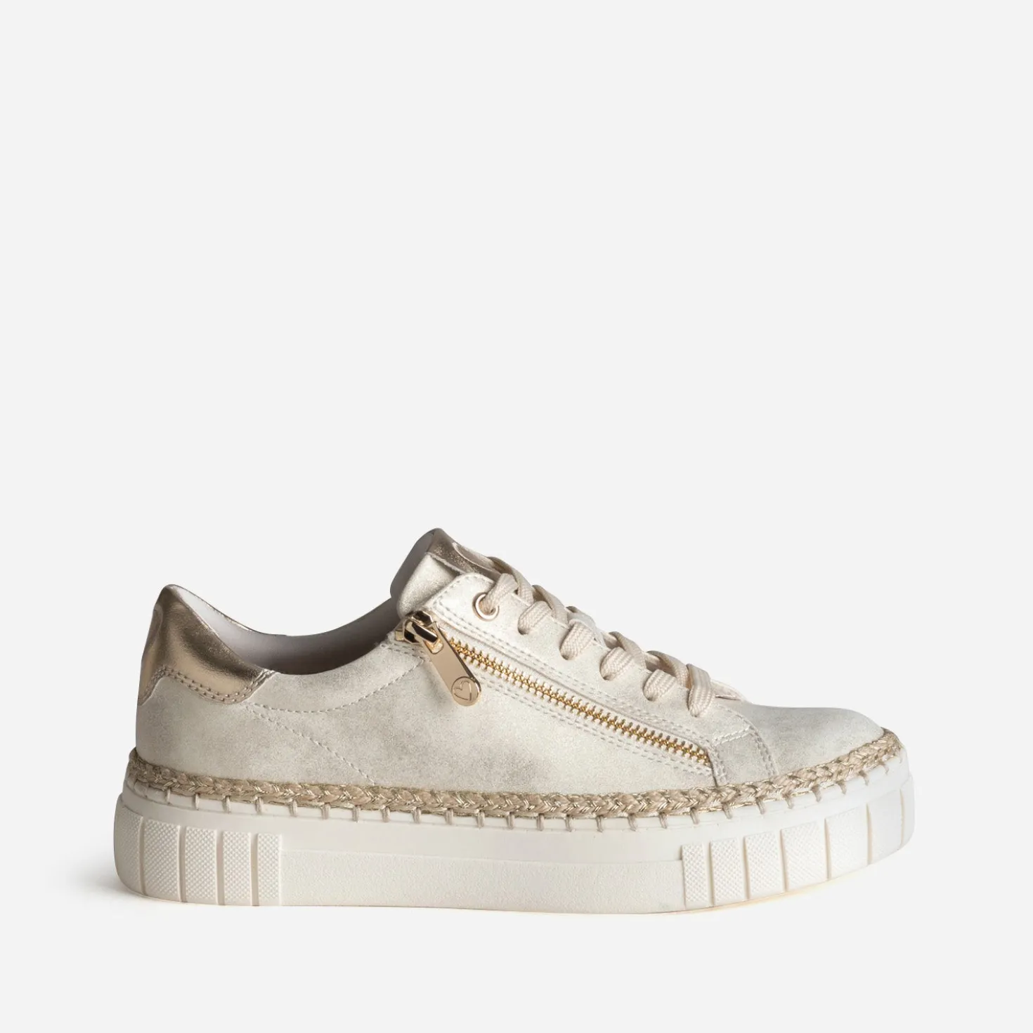 Tennis MARCO TOZZI beige doré détail corde