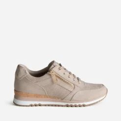 Tennis MARCO TOZZI beige et imprimé python