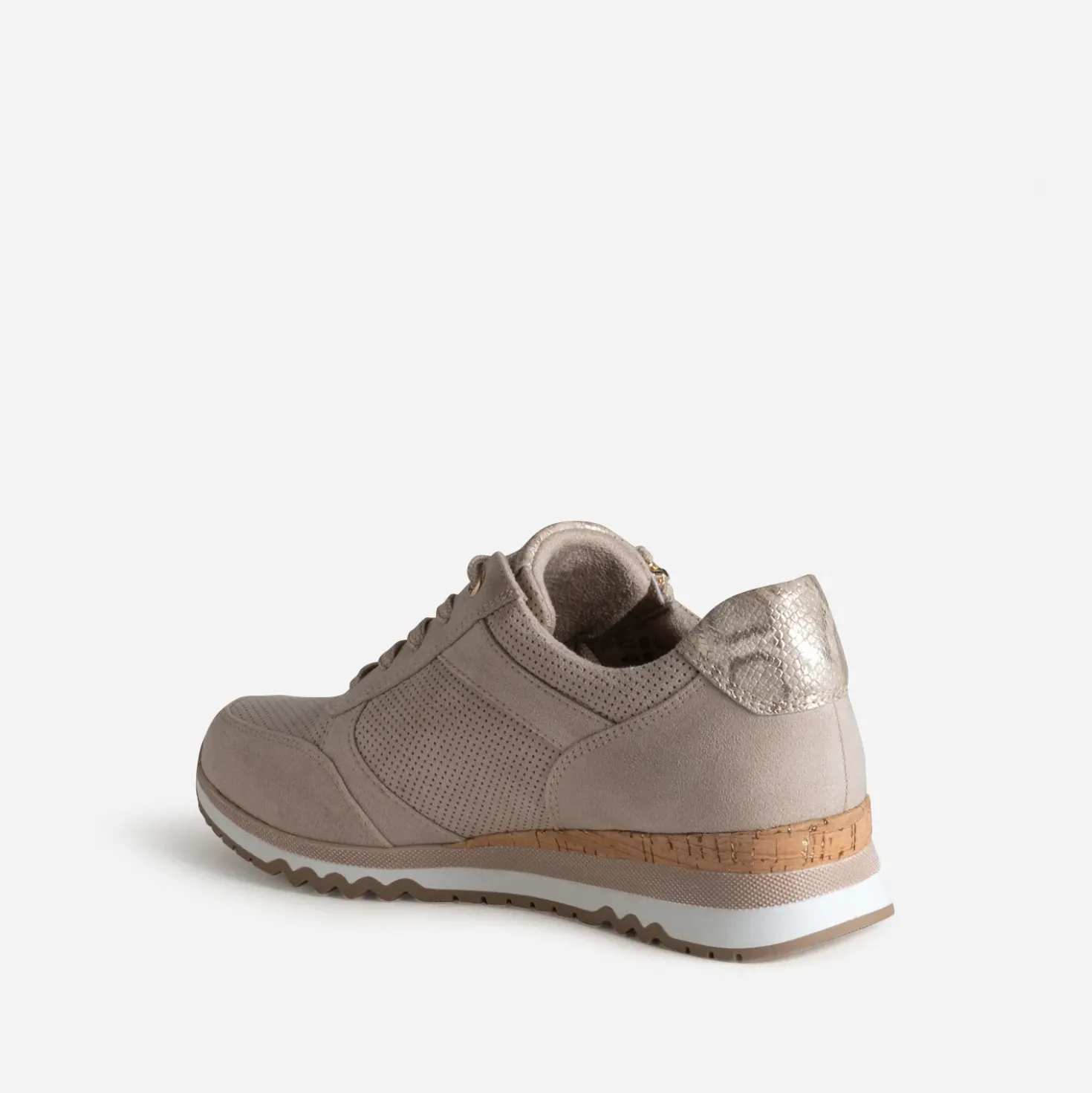Tennis MARCO TOZZI beige et imprimé python